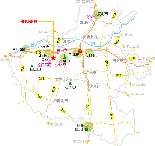 洛阳关林交通地图