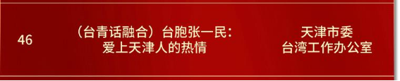 喜报  天津市委台办3个作品获“见行见效 津彩绽放”首届天津正能量网络精品征集展播活动年终总评奖253